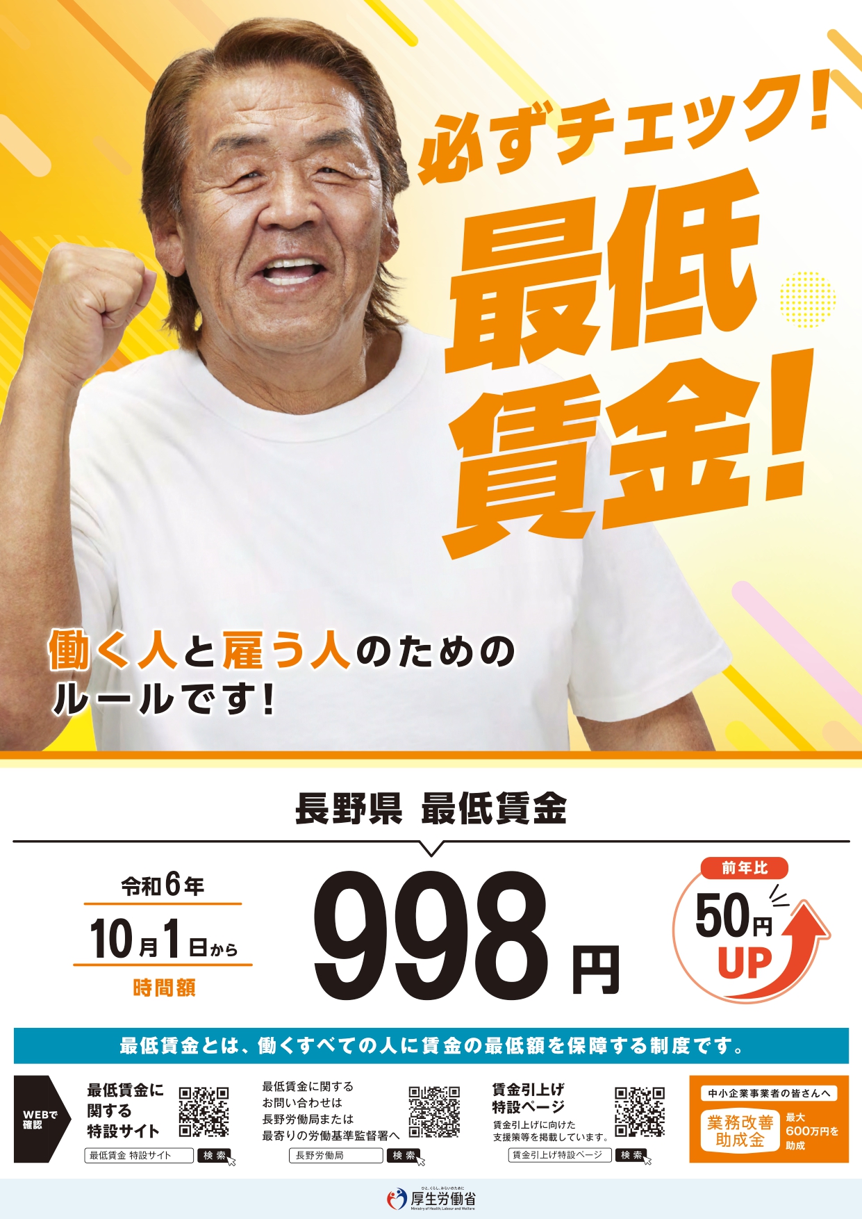 長野県の最低賃金が改訂されました